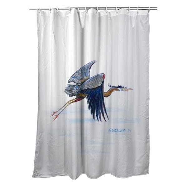 Betsy Drake Betsy Drake SH327 70 x 72 in. Eddies Blue Heron Shower Curtain SH327 - main